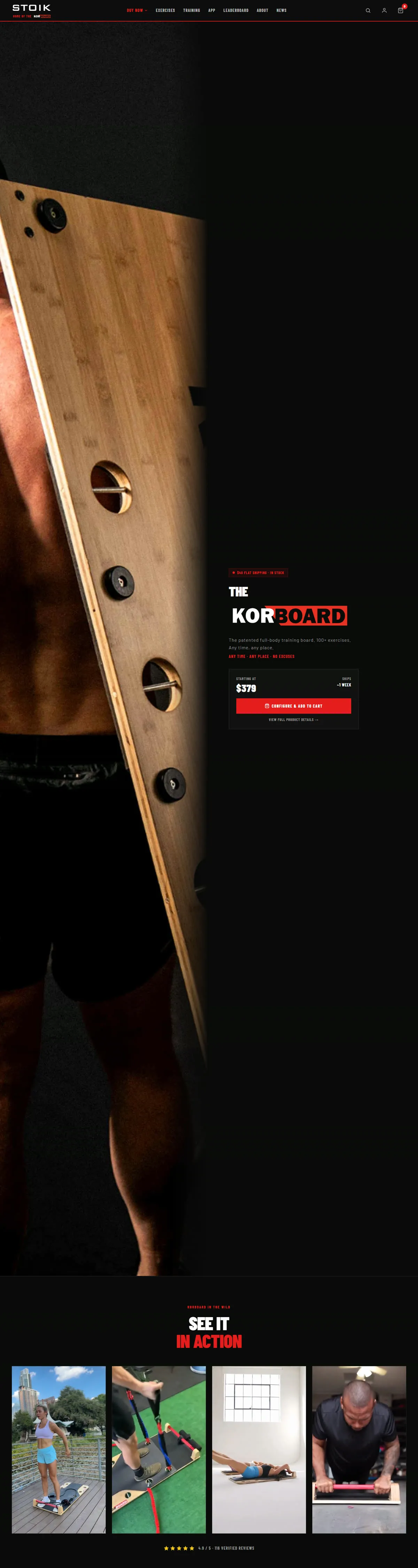Korboard (STOIK) website design